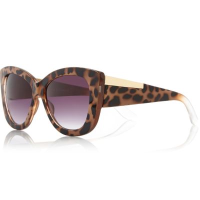 Brown tortoise chunky cat eye sunglasses